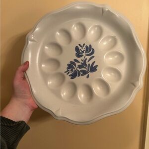 vintage Pfaltzgraff Yorktowne stoneware deviled egg plate